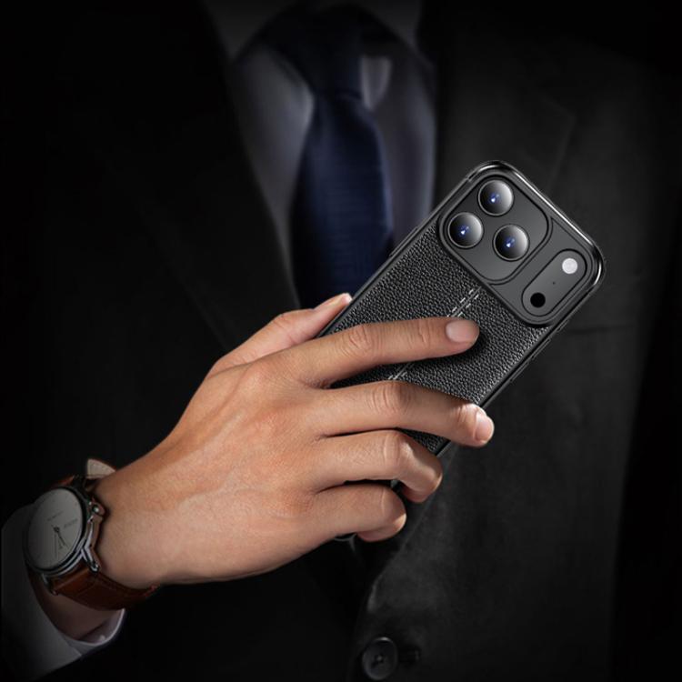 For iPhone Air Litchi Texture Shockproof TPU Phone Case(Black) - iPhone Air Cases by buy2fix | Online Shopping UK | buy2fix