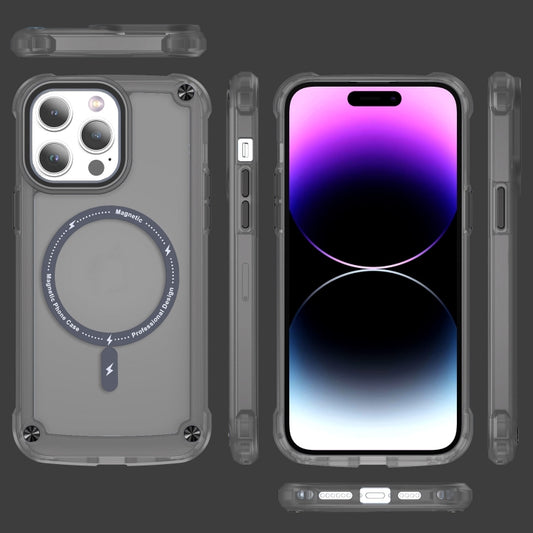 For iPhone 16 Pro Max Skin Feel TPU + PC MagSafe Magnetic Phone Case(Transparent Black) by buy2fix