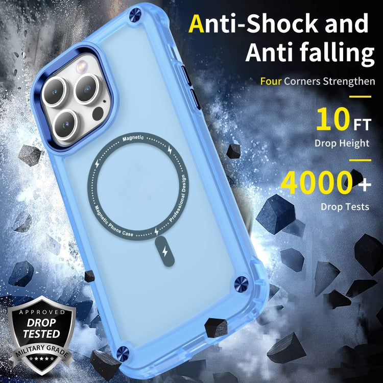 For iPhone 16 Pro Max Skin Feel TPU + PC MagSafe Magnetic Phone Case(Transparent Blue) by buy2fix