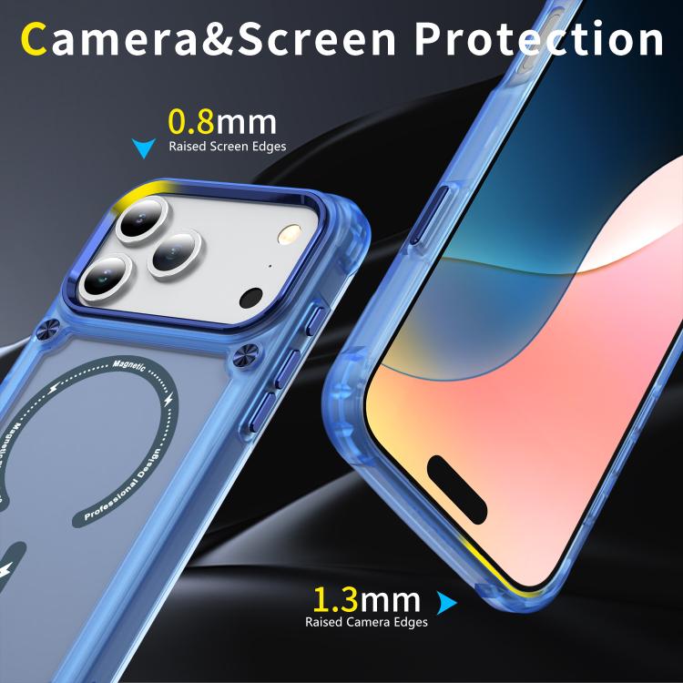 For iPhone 17 Pro Skin Feel TPU + PC MagSafe Magnetic Phone Case(Transparent Blue) - iPhone 17 Pro Cases by buy2fix | Online Shopping UK | buy2fix