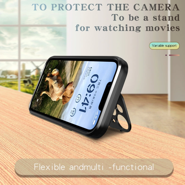 For iPhone 15 MagSafe Magnetic Invisible Camera Holder Phone Case(Black) by buy2fix