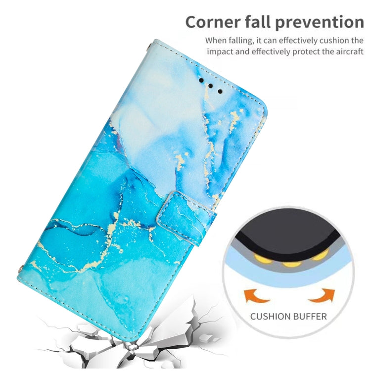 For Realme C53/Narzo N53 Painted Marble Pattern Leather Phone Case(Blue Green) by buy2fix