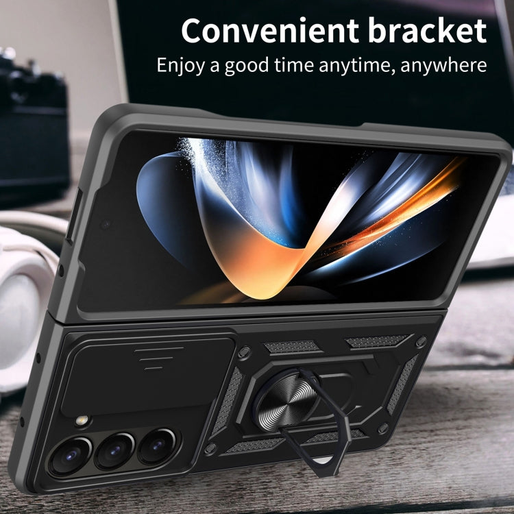 For Samsung Galaxy Z Fold6 Sliding Camera Cover Design TPU+PC Phone Case(Black) by buy2fix