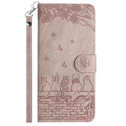For iPhone Air Cat Embossing Pattern Leather Phone Case with Lanyard(Grey) - iPhone Air Cases by buy2fix | Online Shopping UK | buy2fix