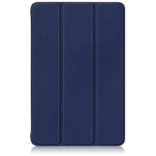 For Samsung Galaxy Tab S9+ Custer Pure Color 3-Fold Holder Smart Leather Tablet Case(Dark Blue) by buy2fix