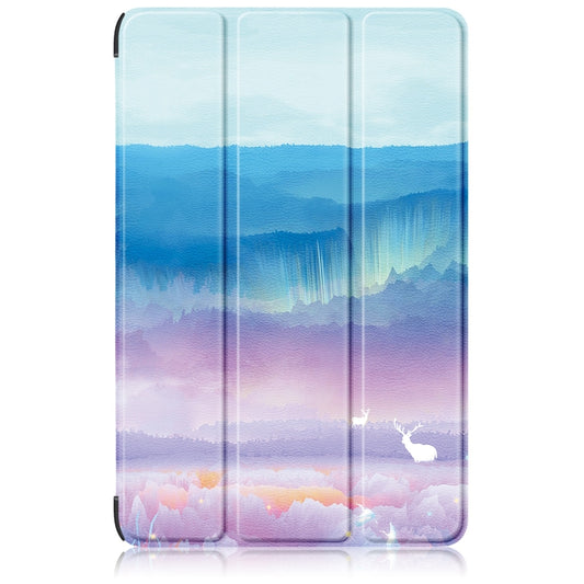 For Samsung Galaxy Tab S9+ Custer Painted 3-Fold Holder Smart Leather Tablet Case(Dream Deer) by buy2fix