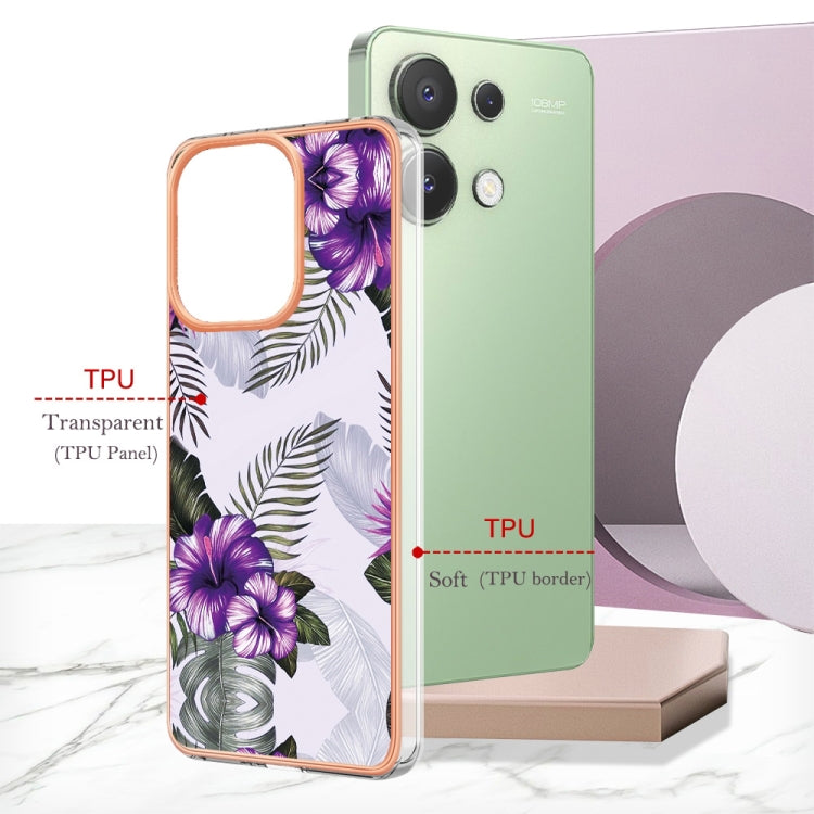 For Xiaomi Redmi Note 13 4G Global Electroplating IMD TPU Phone Case(Purple Flower) by buy2fix
