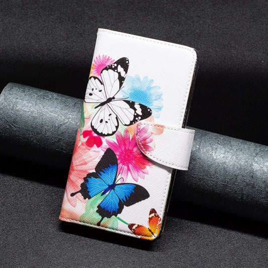 For iPhone 16 Pro Colored Drawing Pattern Zipper Phone Leather Case(Two Butterflies) by buy2fix