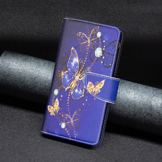 For iPhone 16 Plus Colored Drawing Pattern Zipper Phone Leather Case(Purple Butterfly) by buy2fix