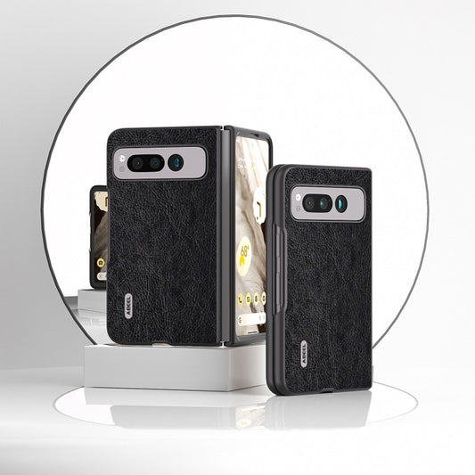 For Google Pixel Fold ABEEL Retro Litchi Texture PU Phone Case(Black) by buy2fix