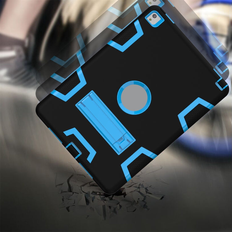 For iPad 9.7(2017) Shockproof PC + Silicone Protective Case,with Holder(Black Blue) - iPad 9.7 (2018) & (2017) Cases by buy2fix | Online Shopping UK | buy2fix