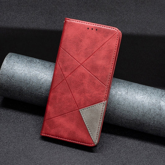 For iPhone 16 Rhombus Texture Magnetic Leather Phone Case(Red) by buy2fix