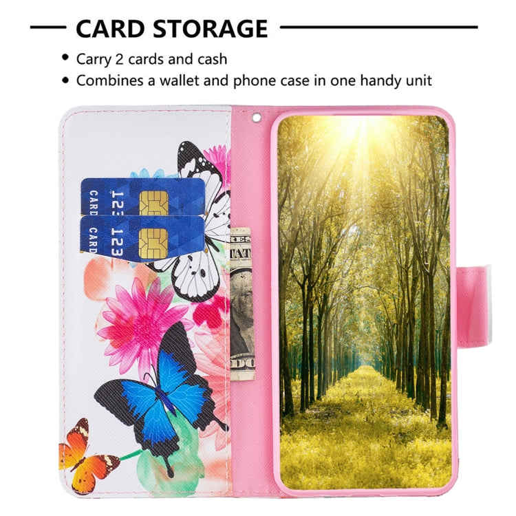 For iPhone 16 Pro Colored Drawing Pattern Leather Phone Case(Butterflies) by buy2fix