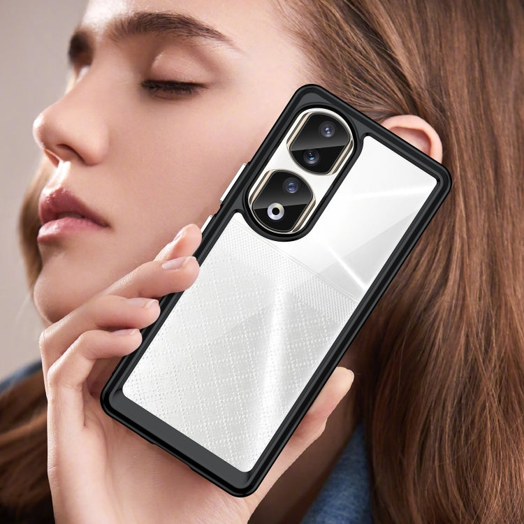 For Honor 80 Pro Colorful Series Acrylic Hybrid TPU Phone Case(Black) by buy2fix