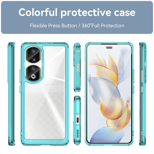 For Honor 90 Pro Colorful Series Acrylic Hybrid TPU Phone Case(Transparent Blue) by buy2fix