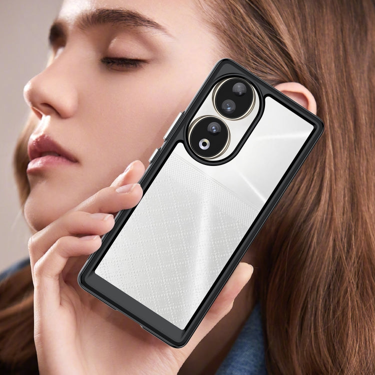 For Honor 80 Colorful Series Acrylic Hybrid TPU Phone Case(Black) by buy2fix