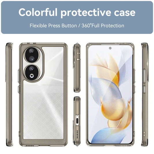 For Honor 80 Colorful Series Acrylic Hybrid TPU Phone Case(Transparent Grey) by buy2fix