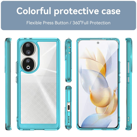 For Honor 80 Colorful Series Acrylic Hybrid TPU Phone Case(Transparent Blue) by buy2fix