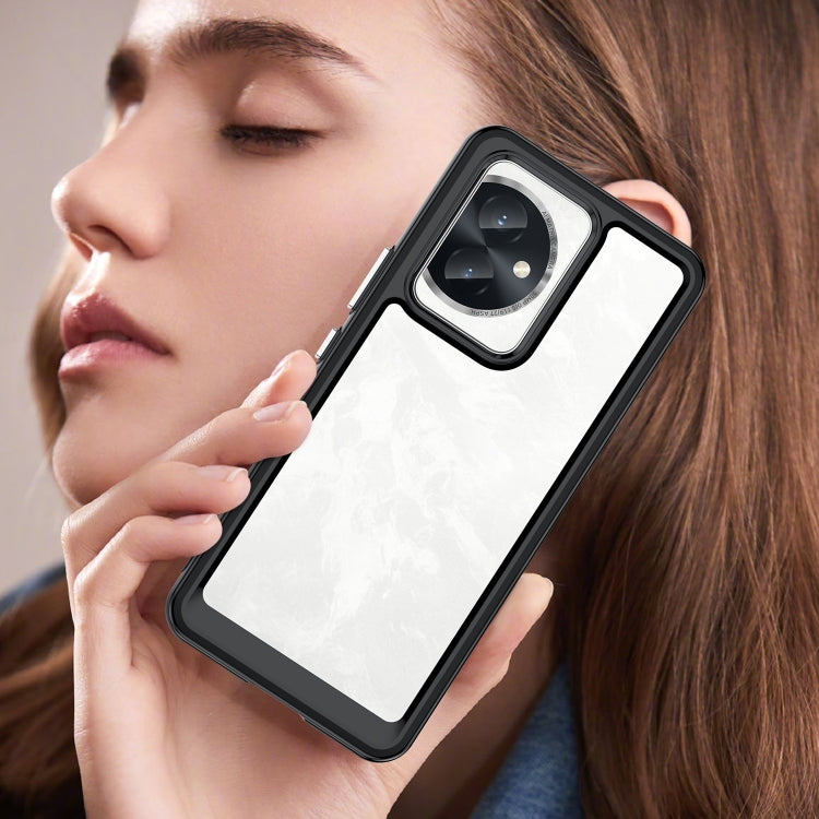 For Honor 100 Colorful Series Acrylic Hybrid TPU Phone Case(Black) by buy2fix