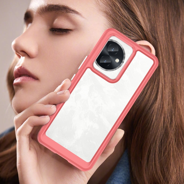 For Honor 100 Colorful Series Acrylic Hybrid TPU Phone Case(Red) by buy2fix