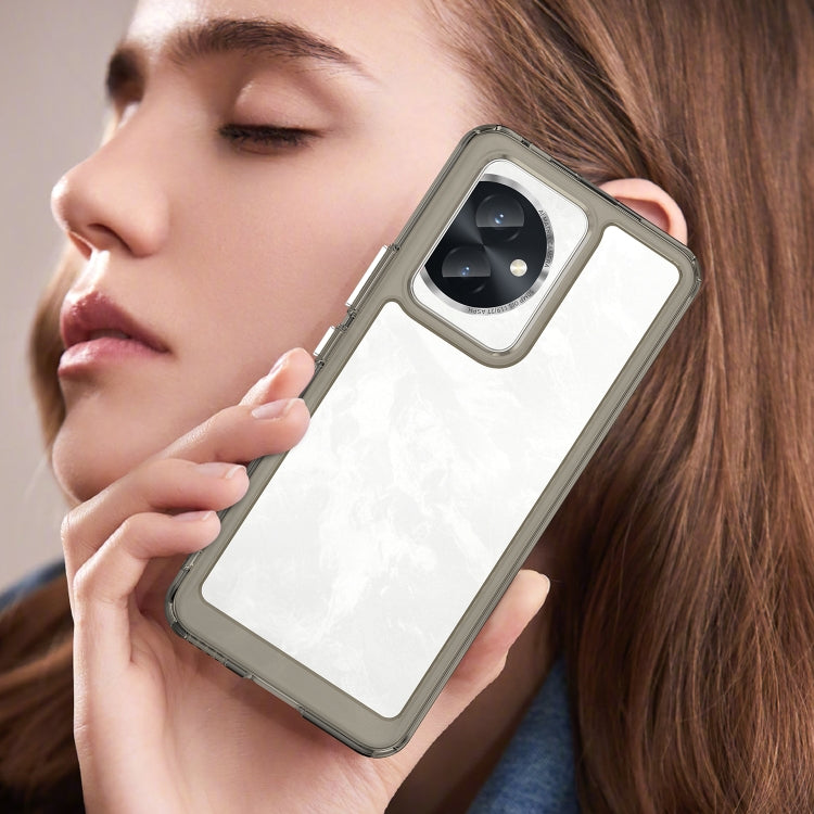 For Honor 100 Colorful Series Acrylic Hybrid TPU Phone Case(Transparent Grey) by buy2fix