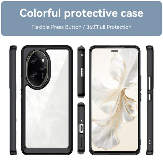 For Honor 100 Pro Colorful Series Acrylic Hybrid TPU Phone Case(Black) by buy2fix