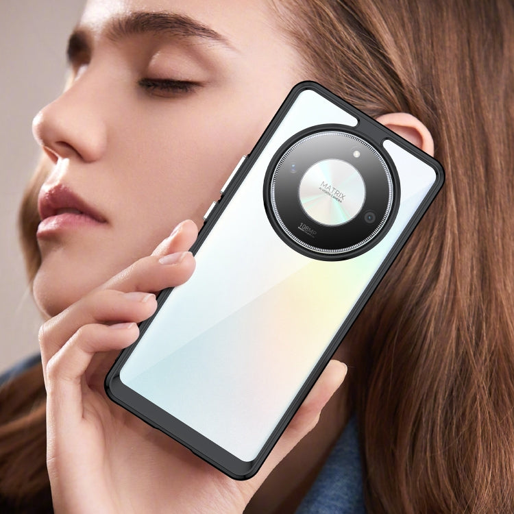 For Honor Magic6 Lite 5G Colorful Series Acrylic Hybrid TPU Phone Case(Black) by buy2fix