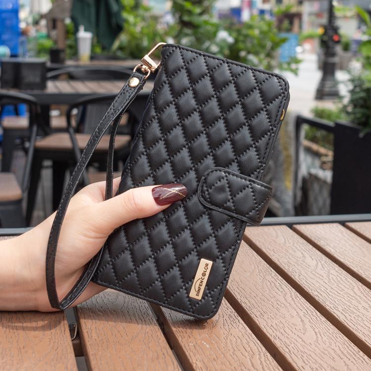 For iPhone Air Diamond Lattice Zipper Wallet Leather Flip Phone Case(Black) - iPhone Air Cases by buy2fix | Online Shopping UK | buy2fix