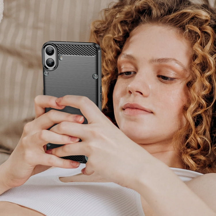 For Nothing CMF Phone 1 Carbon Fiber Brushed Texture TPU Phone Case(Black) - More Brand by buy2fix | Online Shopping UK | buy2fix