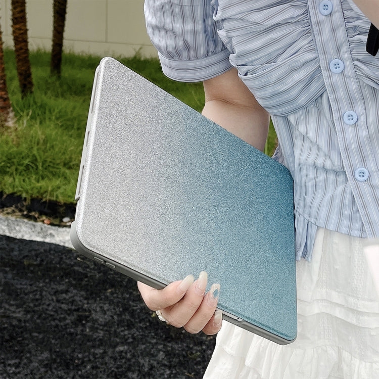 For iPad Pro 12.9 2022 / 2021 / 2020 Gradient Glitter Magnetic Split Leather Tablet Case(Blue) - iPad Pro 12.9 (2022/2021) Cases by buy2fix | Online Shopping UK | buy2fix
