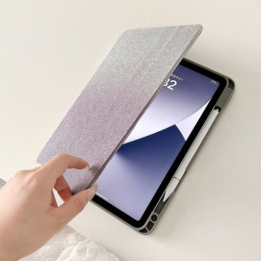 For iPad 10.2 2021 / 2020 / 10.5 Gradient Glitter Magnetic Split Leather Tablet Case(Purple) - iPad 10.2 Cases by buy2fix | Online Shopping UK | buy2fix