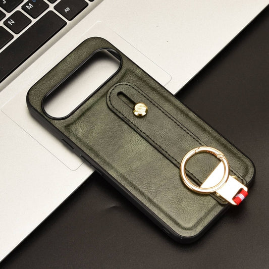 For Google Pixel 9 Pro Wristband Leather Back Phone Case(Green) by buy2fix