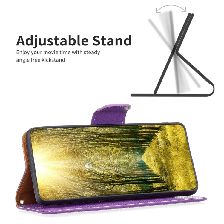 For iPhone 16 Pro Max Litchi Texture Pure Color Flip Leather Phone Case(Purple) by buy2fix