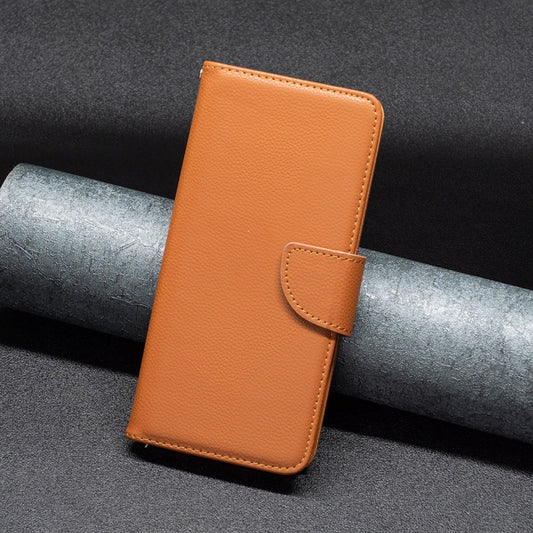 For iPhone 16 Pro Litchi Texture Pure Color Flip Leather Phone Case(Brown) by buy2fix