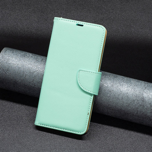 For iPhone 16 Plus Litchi Texture Pure Color Flip Leather Phone Case(Green) by buy2fix
