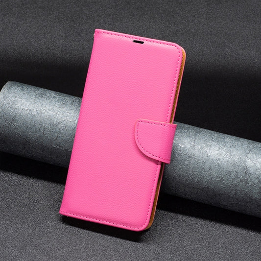 For iPhone 16 Plus Litchi Texture Pure Color Flip Leather Phone Case(Rose Red) by buy2fix