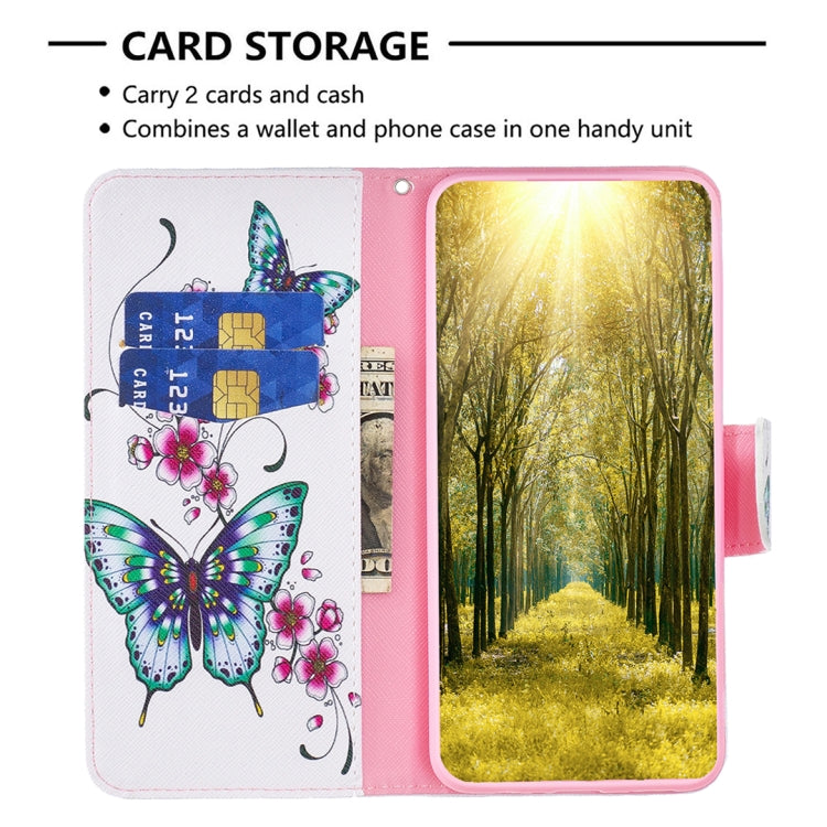 For iPhone 16 Pro Max Colored Drawing Pattern Flip Leather Phone Case(Flowers Butterfly) by buy2fix