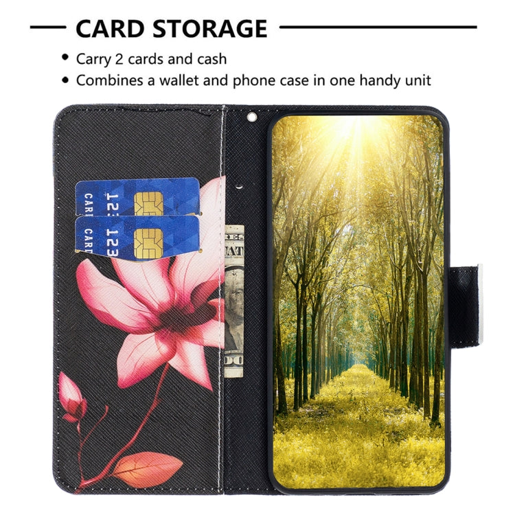 For iPhone 16 Pro Colored Drawing Pattern Flip Leather Phone Case(Lotus) by buy2fix