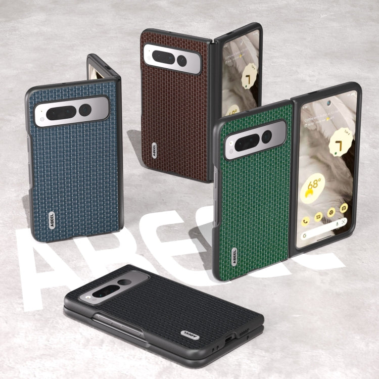 For Google Pixel Fold ABEEL Genuine Leather Luxury Series Phone Case(Royal Blue) by buy2fix