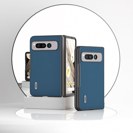 For Google Pixel Fold ABEEL Genuine Silky Soft Black Edge Phone Case(Blue) by buy2fix