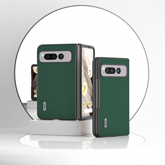 For Google Pixel Fold ABEEL Genuine Silky Soft Black Edge Phone Case(Green) by buy2fix