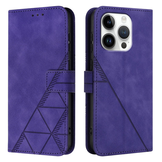 For iPhone 16 Pro Crossbody 3D Embossed Flip Leather Phone Case(Purple) by buy2fix