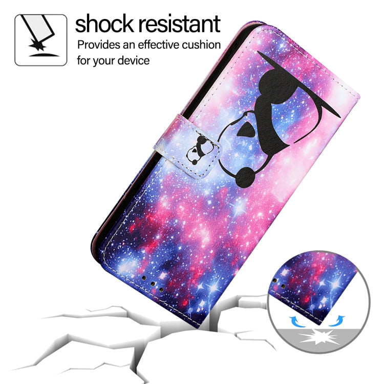 For iPhone 16e Colored Drawing Pattern Plain Weave Leather Phone Case(Baby Panda) by buy2fix