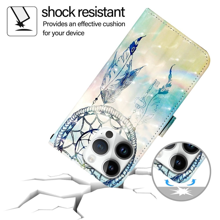 For iPhone 16 Pro 3D Painting Horizontal Flip Leather Phone Case(Dream Wind Chimes) by buy2fix