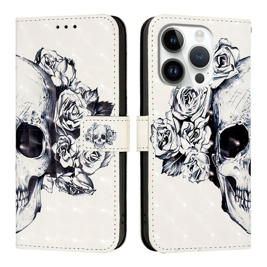 For iPhone 16 Pro 3D Painting Horizontal Flip Leather Phone Case(Skull) by buy2fix