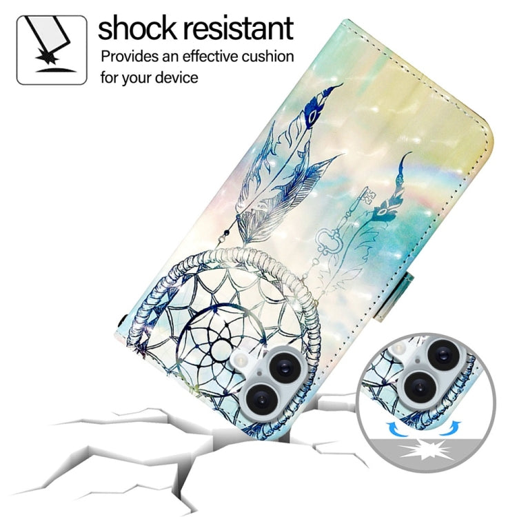 For iPhone 16 Plus 3D Painting Horizontal Flip Leather Phone Case(Dream Wind Chimes) by buy2fix