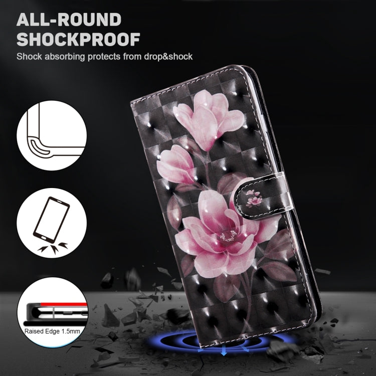 For Google Pixel 9 3D Painted Pattern Leather Phone Case(Pink Flower) by buy2fix