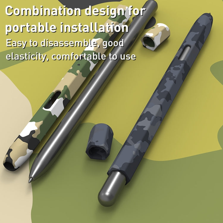 For Samsung Galaxy Tab S7 LOVE MEI Camouflage Silicone Protective Pen Case(Green) by LOVE MEI