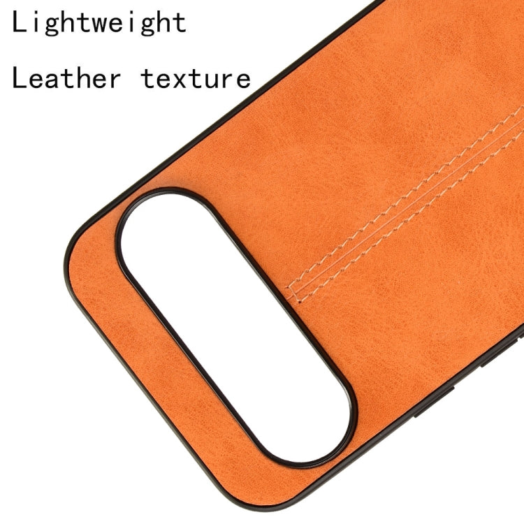 For Google Pixel 9 Pro XL Cow Pattern Sewing Back Cover Phone Case(Yellow) by buy2fix