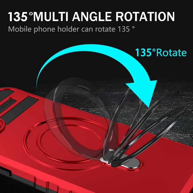 For iPhone 15 MagSafe Magnetic Holder Phone Case(Red) by buy2fix